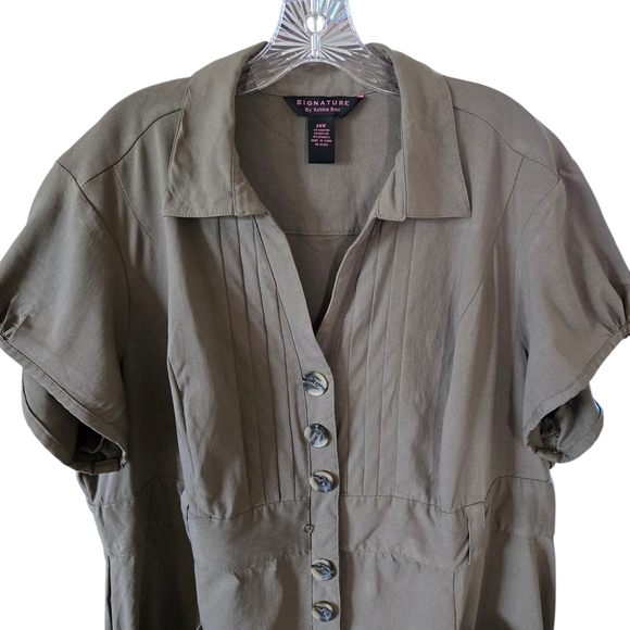 PLUS SIZE*****Robbie Bee Olive Midi Dress - Picture 3 of 11